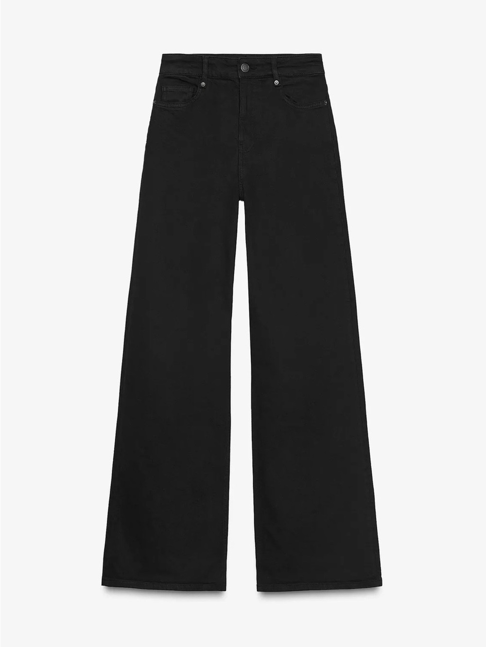 Zara ZW Collection Wide Leg Jeans | Black | High Rise | Full Length | Size 8